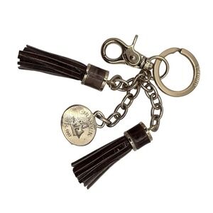 Brahmin Coin Brown Tassel Bag Charm Key Chain Fob Purse Accessory